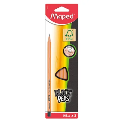 Ołówek MAPED blackpeps hb 3 szt blister