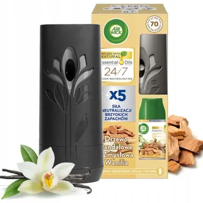 Odświeżacz powietrza urządzenie + wkład air wick freshmatic drzewo sandałowe/ wanilia 250ml