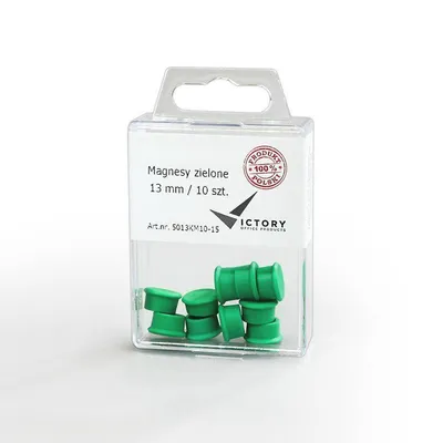 Magnesy 13mm VICTORY OFFICE PRODUCTS 5013km10-15 zielone 10szt