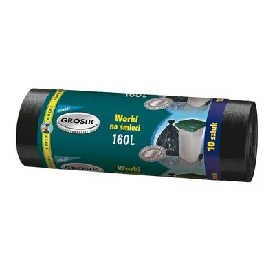 Worki ldpe GROSIK zza101700 czarne 160l 10 szt