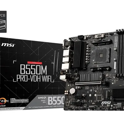 Msi płyta główna b550m pro-vdh am4 4ddr4 hdmi/dp/vga matx
