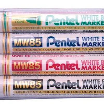 Marker suchościeralny PENTEL mw85-4w mix*4 okrągła 4szt