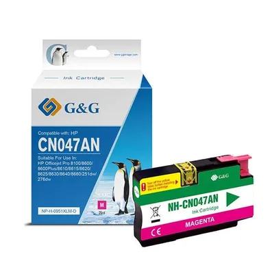 G&g kompatybilny ink / tusz z cn047ae, magenta, 1500s, np-h-0951xlm(hp950xl, dla hp officejet pro 276dw, 8100 eprinter,8620