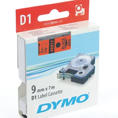 Tasiemka oryginalna kolor nadruku: czarny/kolor tła: czerwone DYMO s0720720/40917 9mm x 7 m