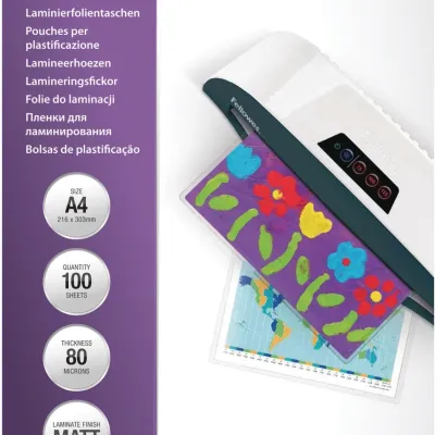 Folia do laminowania a4 Fellowes 5452103 matowa 80mic 100 szt