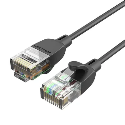 Kabel sieciowy utp cat6a Vention ibibf rj45 ethernet 10gbps 1m czarny typu slim