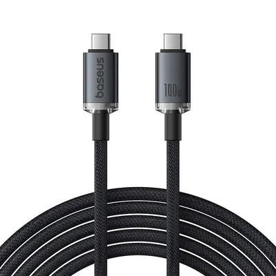 Kabel usb-c do usb-c Baseus crystal shine 100w, 1,5m 20gb (czarny)