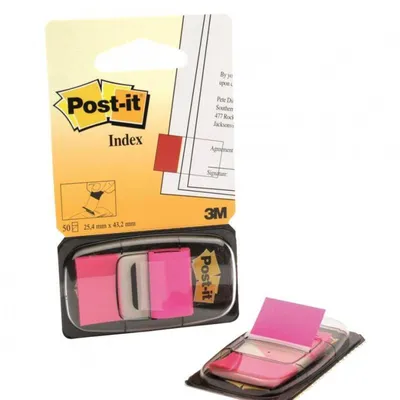 Zakładki indeksujące foliowe 25,4x43,2mm 3M post-it® 680-bp2eu jaskraworóżowe 2x50szt