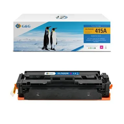 G&g kompatybilny toner z w2033a, magenta, 2100s, nt-ph2033m, hp 415a, bez chip-a, dla hp color laserjet pro m454dn/m454dw, mfp m47