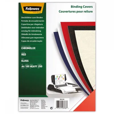 Okładki do bindowania kartonowe a4 Fellowes chromo 5378303 czerwone 100 szt
