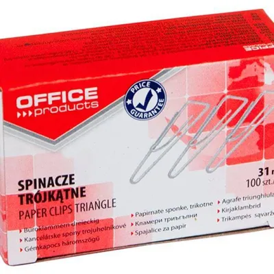 Spinacze trójkątne 31mm OFFICE PRODUCTS srebrne 100szt.