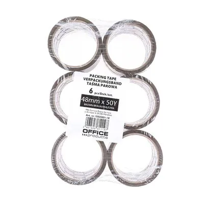 Taśma pakowa 48mmx50yd OFFICE PRODUCTS brązowa 36mic