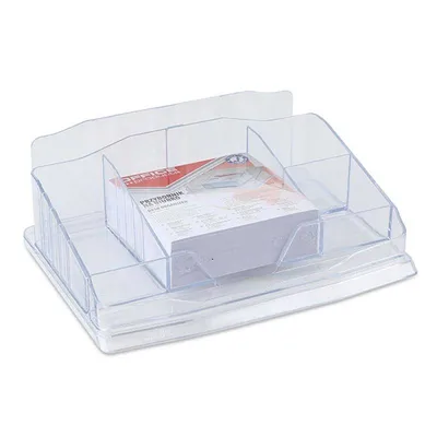 Przybornik na długopisy z karteczkami 190x145x68mm OFFICE PRODUCTS przezroczysty plastik