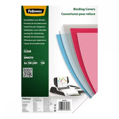 Okładki do bindowania a4 Fellowes smooth finish 5384501 przezroczyste 150mic 100szt