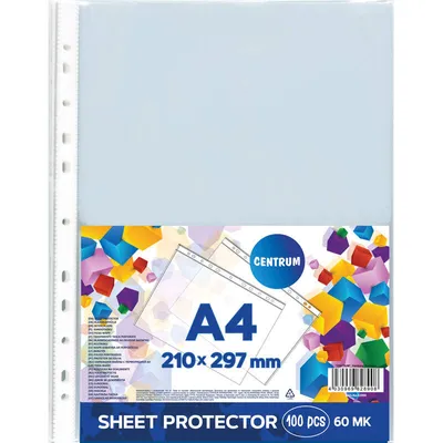 Koszulki krystaliczne a4 CENTRUM 82890 pp 0.06mm 100szt