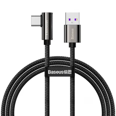 Kabel usb do usb-c kątowy Baseus legend series, 66w, 1m (czarny)