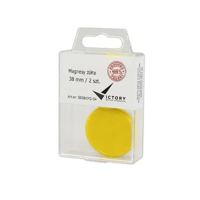 Magnesy 38mm VICTORY OFFICE PRODUCTS 5038km2-04 żółte 2szt