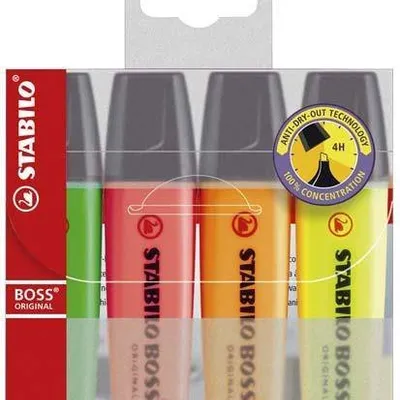 Zakreślacz STABILO boss 70/4 mix*4 2-5mm 4szt.