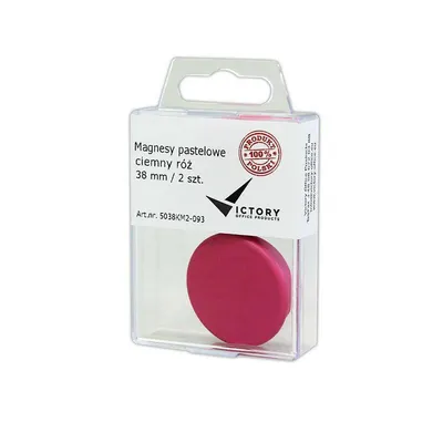 Magnesy 38mm VICTORY OFFICE PRODUCTS 5038km2-093 pastelowe ciemnoróżowe 2szt