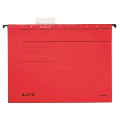 Teczka z perforacją zawieszkowa a4 LEITZ alpha 19850125 czerwona karton 230g