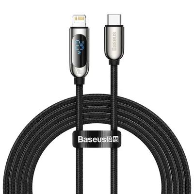 Kabel usb-c do lightning Baseus display, pd, 20w, 2m (czarny)