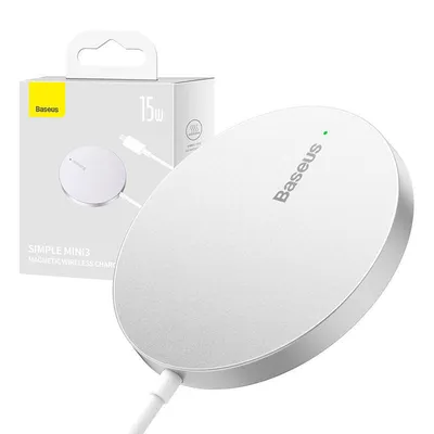Magnetyczna ładowarka indukcyjna Baseus simple mini3 15w (srebrna)