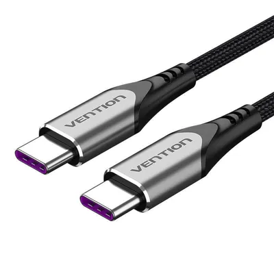 Kabel usb-c 2.0 do usb-c Vention taehh 2m pd 100w szary