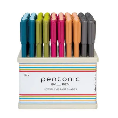 Długopis kulkowy linc Pentonic colors 7124blu-100d niebieski 0.7 kolorowa obudowa 100 szt