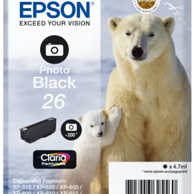 Tusz oryginalny EPSON t2611 c13t26114012 photo czarny 4,7 ml