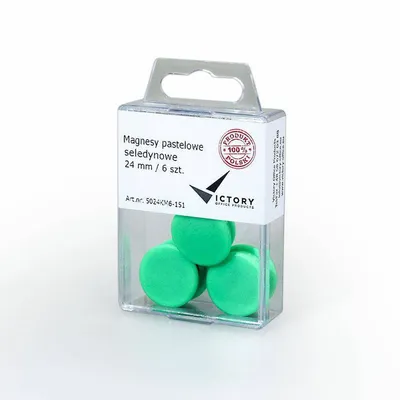 Magnesy 24mm VICTORY OFFICE PRODUCTS 5024km6-151 pastelowe seledynowe 6szt