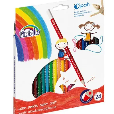 Kredki ołówkowe trójkątne Fiorello super soft 170-2188 24kol