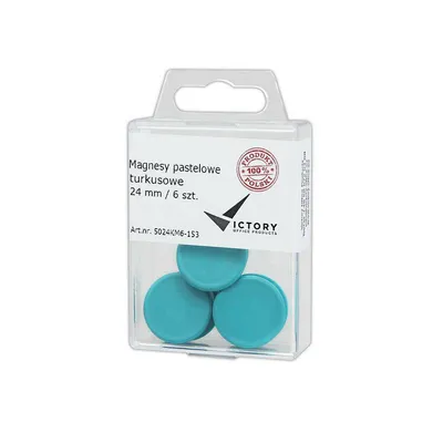 Magnesy 24mm VICTORY OFFICE PRODUCTS 5024km6-153 pastelowe turkusowe 6szt