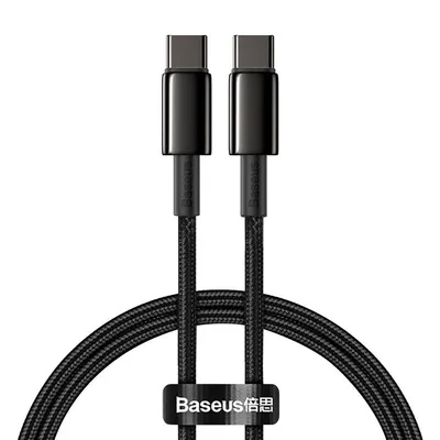 Kabel usb-c do usb-c Baseus tungsten gold, 100w, 1m (czarny)