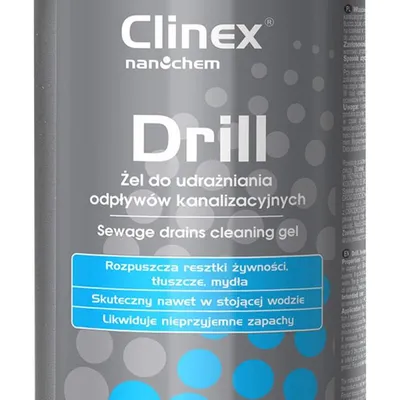 Żel do udrażniania odpływów kanalizacyjnych CLINEX drill 1l