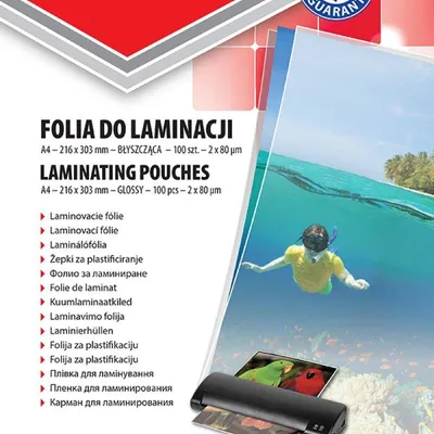 Folia do laminowania błyszcząca a4 OFFICE PRODUCTS 80mic 100 szt