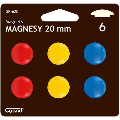 Magnesy 20mm Grand gr-620 130-1549 mix kolorów 6szt