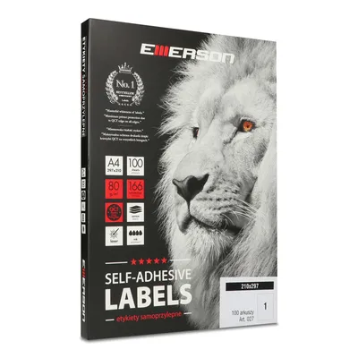 Etykiety samoprzylepne 210x297mm EMERSON 027 qct białe 100ark*1szt