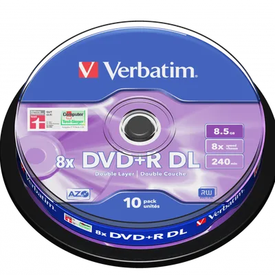 Płyta dvd+r 8,5gb 8x VERBATIM datalife plus 43666 cake 10 szt.