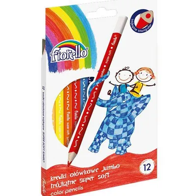 Kredki ołówkowe trójkątne Fiorello super soft 170-2218 12kol jumbo