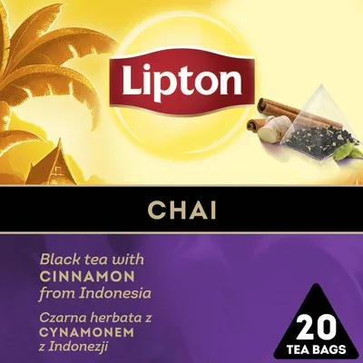 Herbata czarna chai piramidki LIPTON 20 torebek