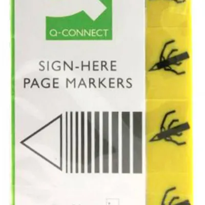 Zakładki indeksujące papierowe 20x45mm Q-Connect sign-here żółte 4x40 szt