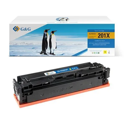 G&g kompatybilny toner z cf402x, yellow, 2300s, nt-ph201xy, hp 201x, dla hp color laserjet mfp 277, pro m252, n