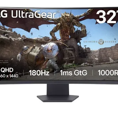 Lg electronics monitor 32gs60qc-b 31.5 cala qhd 1000r curved 180hz