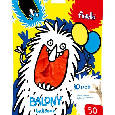 Balony 12" Fiorello 170-2634 metaliczny czerwony 50szt