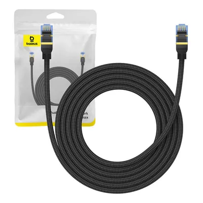 Kabel sieciowy w oplocie kat. 7 Baseus ethernet rj45, 10gbps, 3m (czarny)