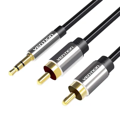 Kabel audio 2xrca do 3.5mm Vention bcfbj 5m (czarny)