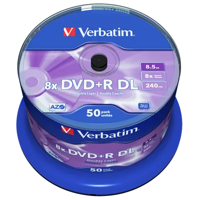 Verbatim dvd+r dl, double layer matt silver, 43758, 8.5gb, 8x, spindle, 50-pack, 12cm, do archiwizacji danych