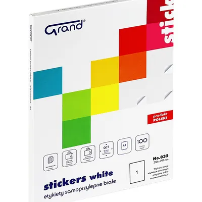 Etykiety samoprzylepne 210x297mm Grand 150-1059 białe 100ark*1szt