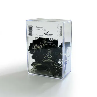 Klipy 19mm VICTORY OFFICE PRODUCTS 119kp60 lakierowane na czarno 60szt