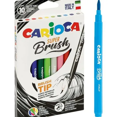 Flamastry z pędzelkiem Carioca 42937 brush tip 160-2165 mix*10szt